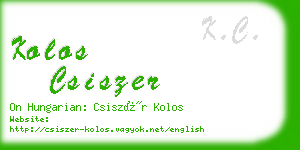 kolos csiszer business card
